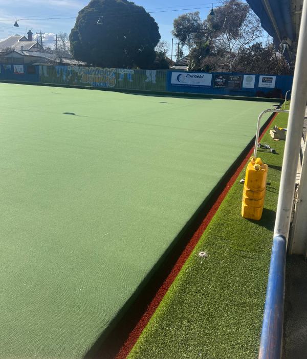 Fairfield Bowls Club after green construction - Bioscapes Group