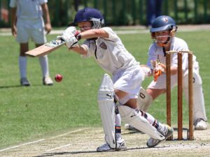 Cricket player batting